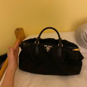 Beautiful nylon and patent leather Prada bag